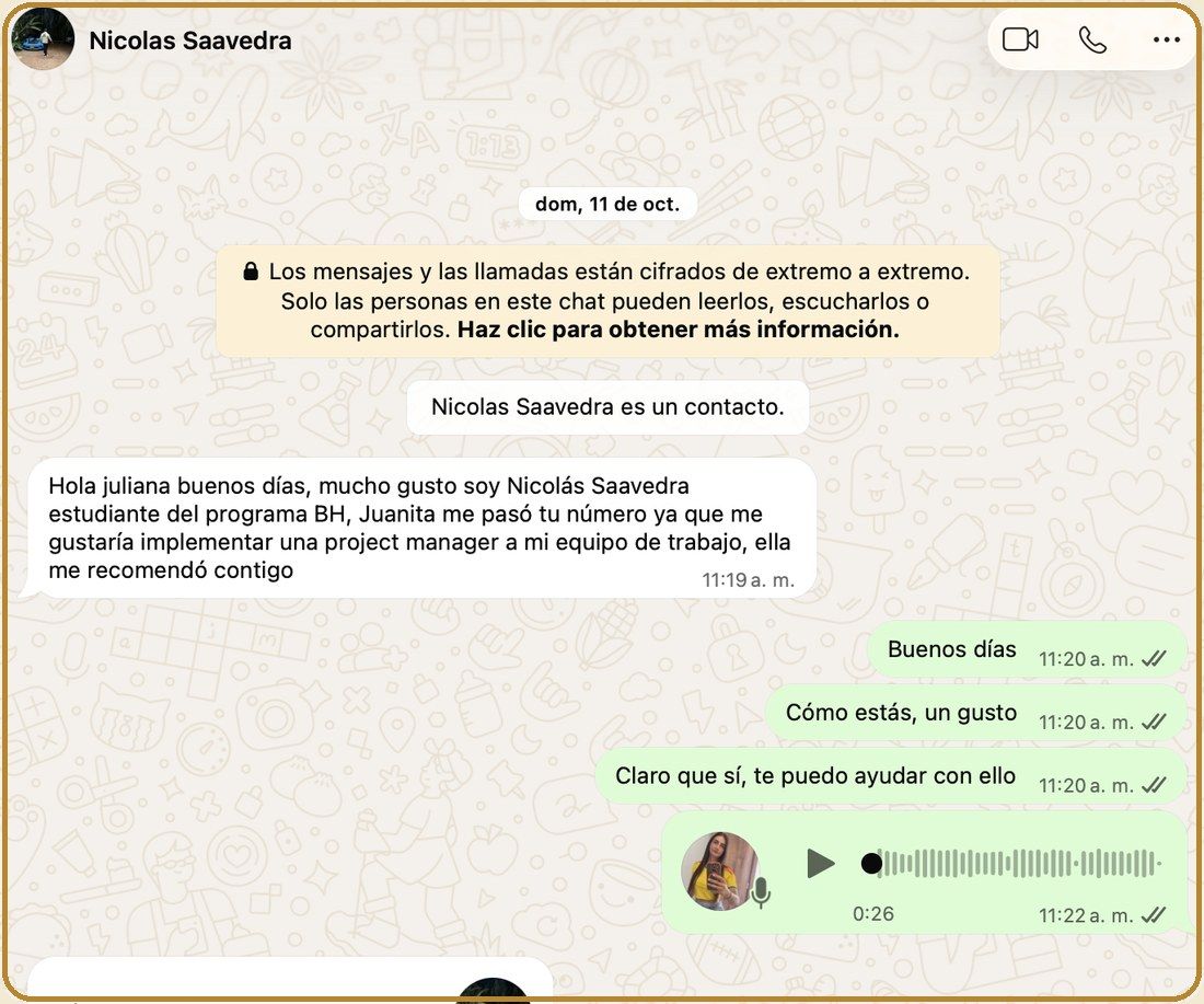 Primer mensaje de Nicolás