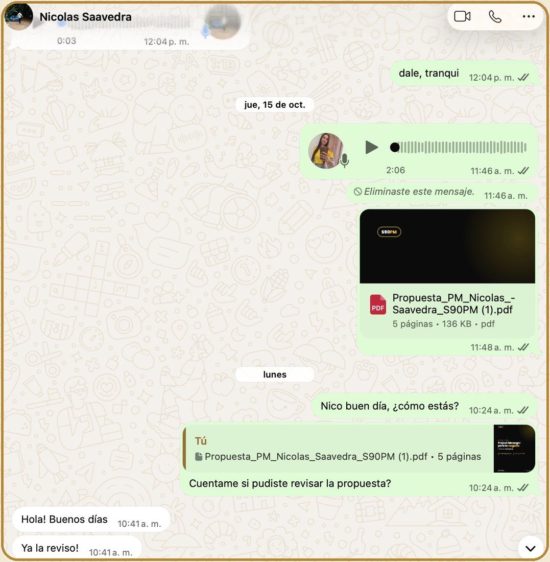 Propuesta enviada en PDF
